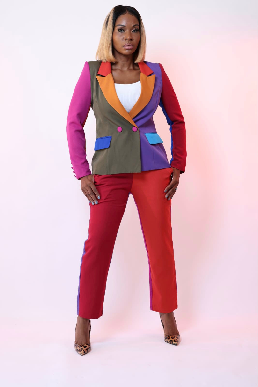 GISELA Color Block Bold Suit